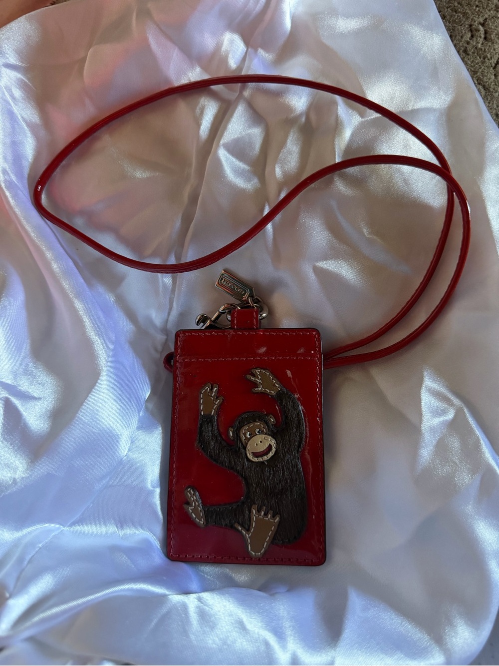 Coach RARE monkey lanyard id holder